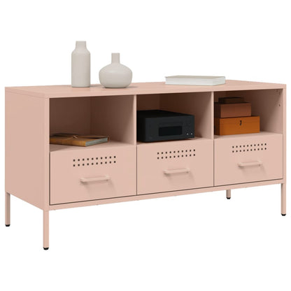 TV-Möbel DIV. TV-skåp rosa 100,5x39x50,5 cm stål