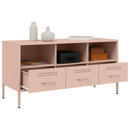 TV-Möbel DIV. TV-skåp rosa 100,5x39x50,5 cm stål