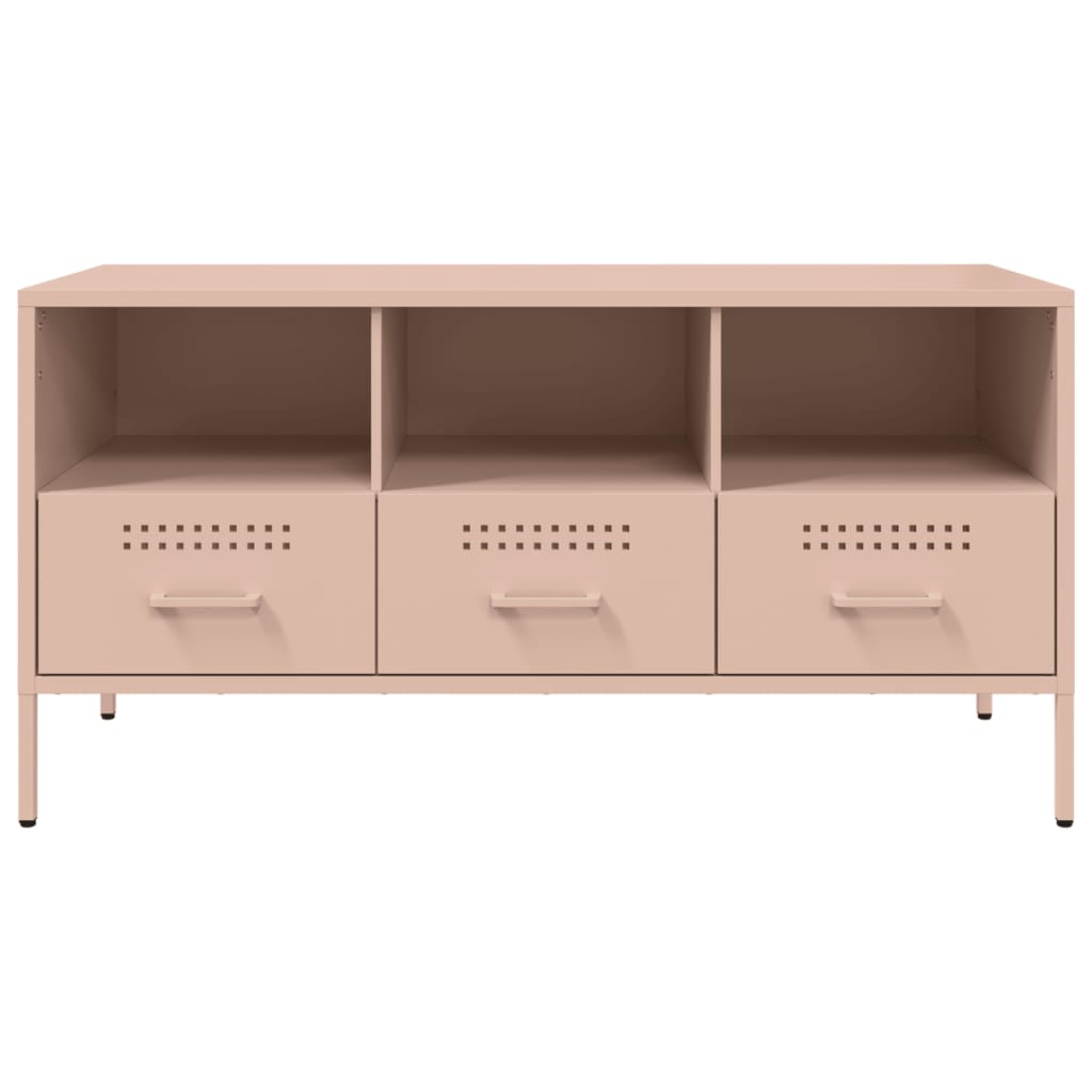 TV-Möbel DIV. TV-skåp rosa 100,5x39x50,5 cm stål