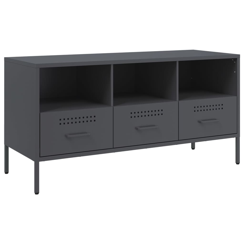 TV-Möbel DIV. TV-skåp antracit 100,5x39x50,5 cm stål