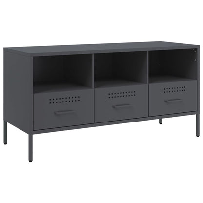 TV-Möbel DIV. TV-skåp antracit 100,5x39x50,5 cm stål