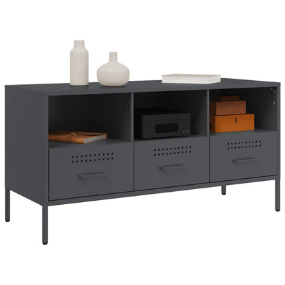 TV-Möbel DIV. TV-skåp antracit 100,5x39x50,5 cm stål