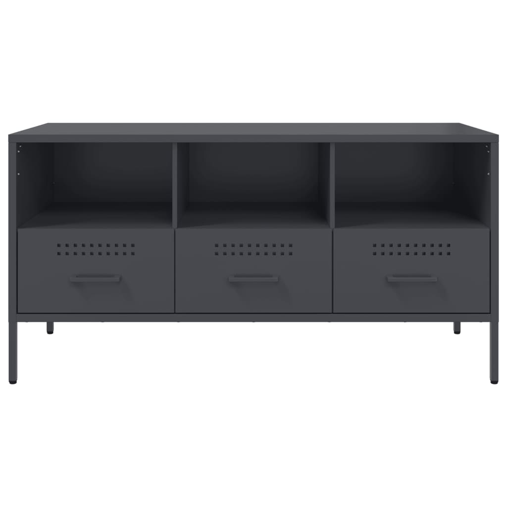 TV-Möbel DIV. TV-skåp antracit 100,5x39x50,5 cm stål