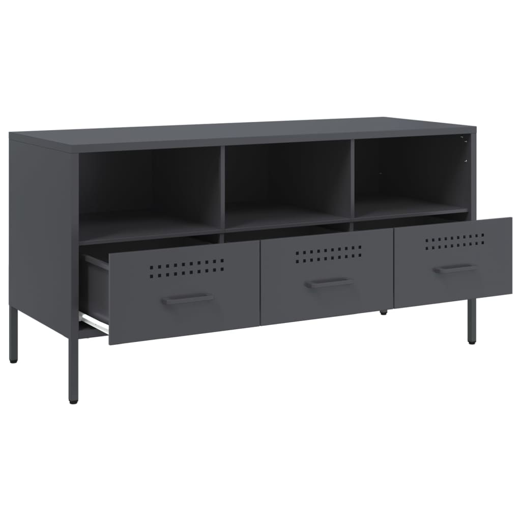 TV-Möbel DIV. TV-skåp antracit 100,5x39x50,5 cm stål