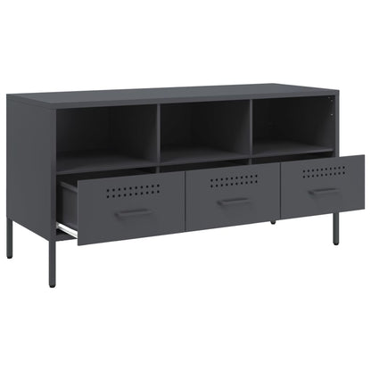 TV-Möbel DIV. TV-skåp antracit 100,5x39x50,5 cm stål