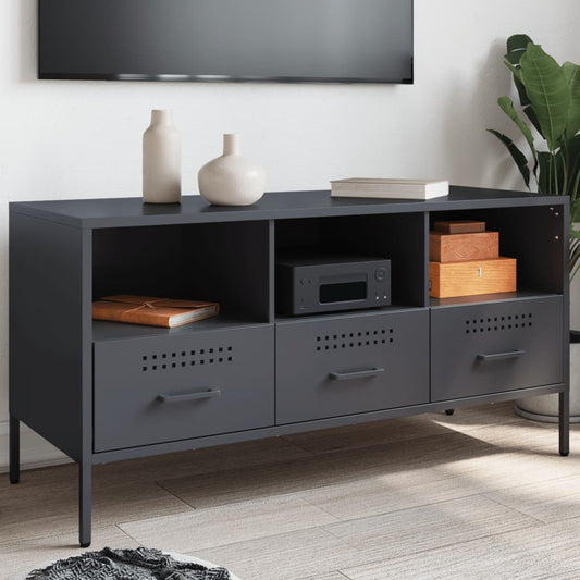 TV-Möbel DIV. TV-skåp antracit 100,5x39x50,5 cm stål