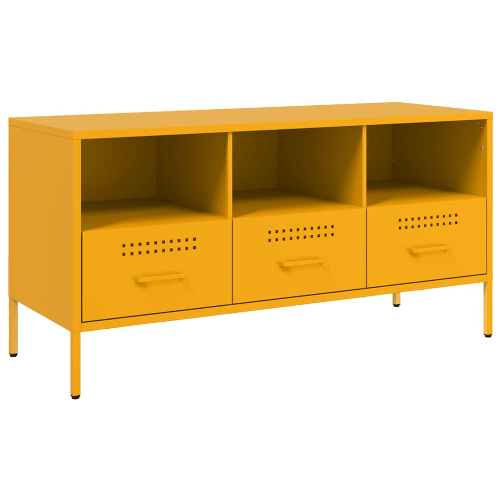 TV-Möbel DIV. TV-skåp senapsgul 100,5x39x50,5 cm stål