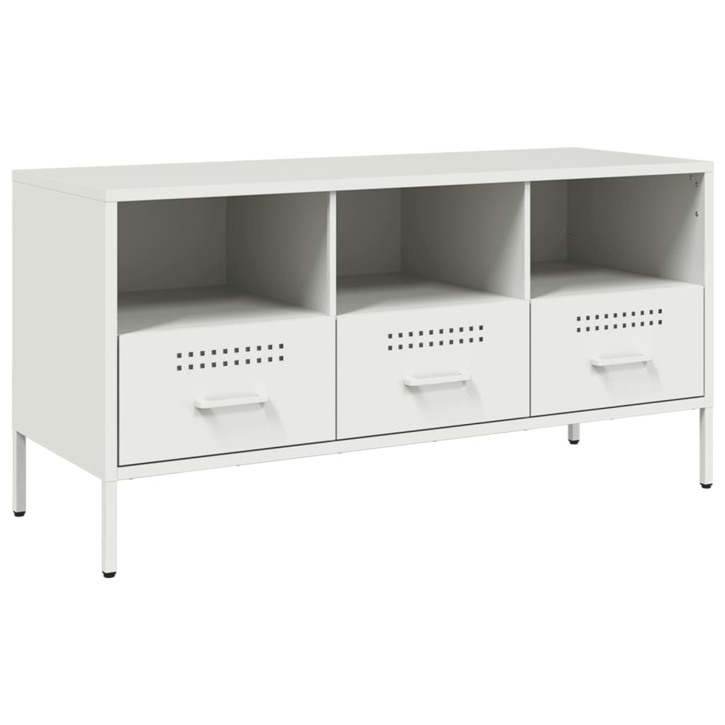 TV-Möbel DIV. Vit TV-skåp 100,5x39x50,5 cm stål