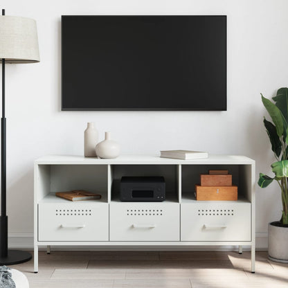 TV-Möbel DIV. Vit TV-skåp 100,5x39x50,5 cm stål