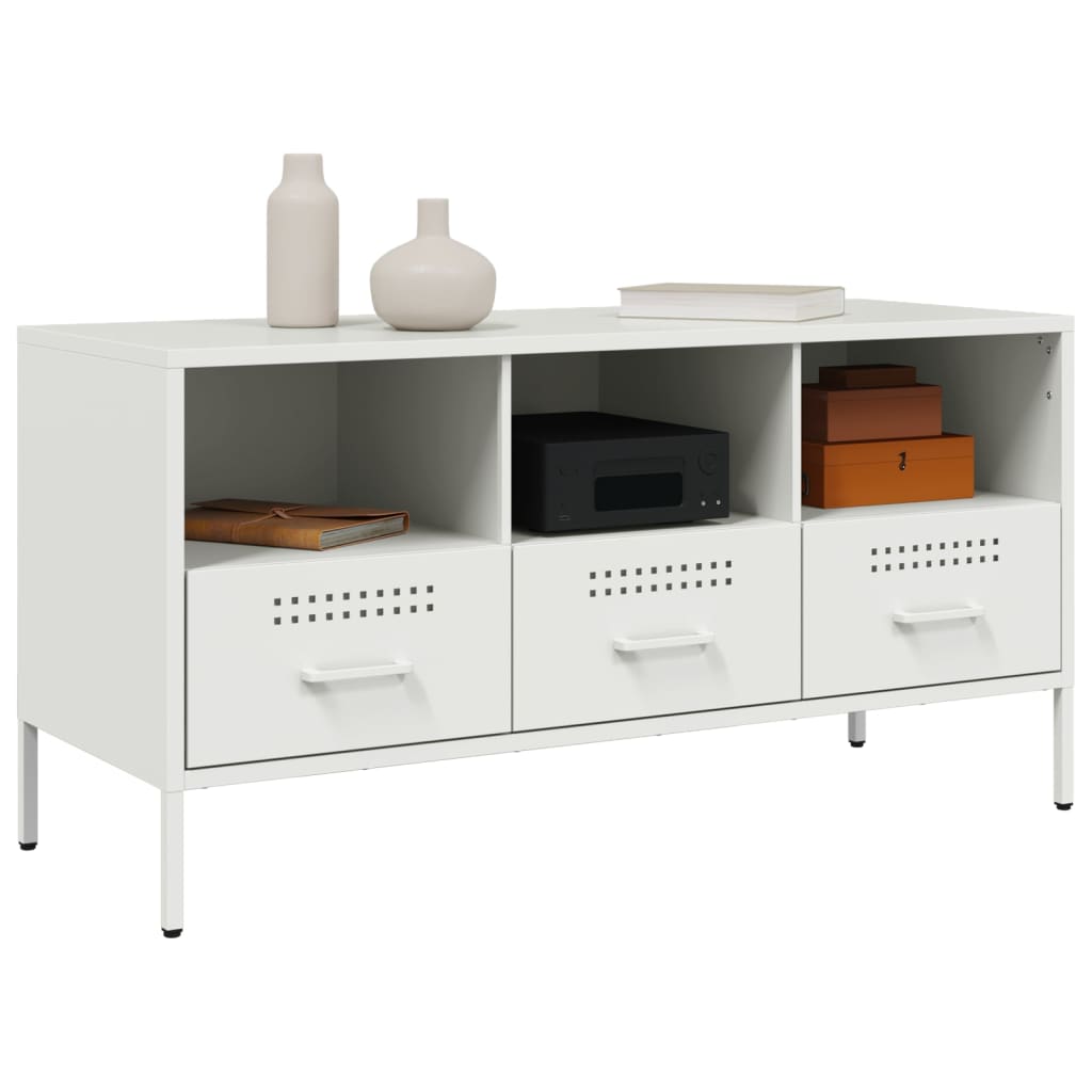 TV-Möbel DIV. Vit TV-skåp 100,5x39x50,5 cm stål