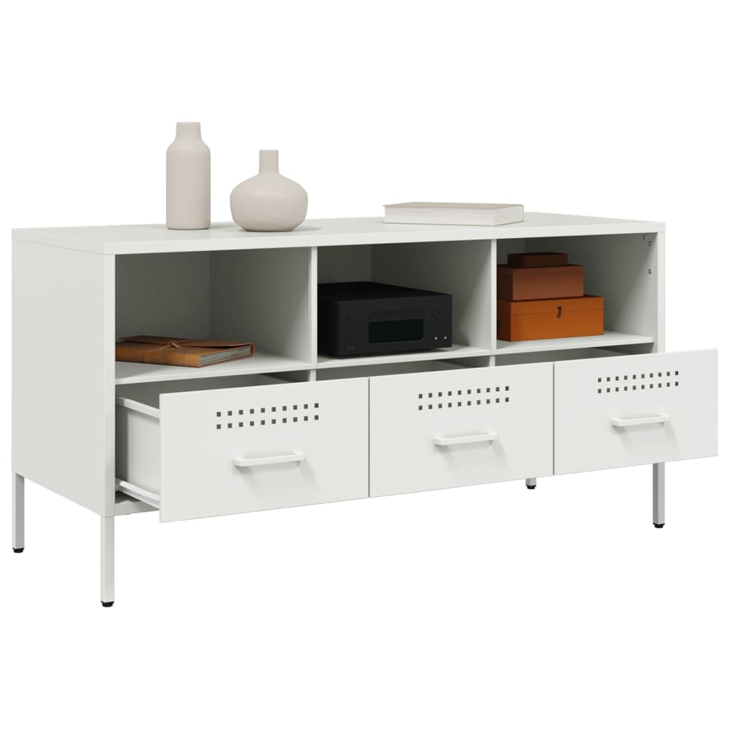 TV-Möbel DIV. Vit TV-skåp 100,5x39x50,5 cm stål
