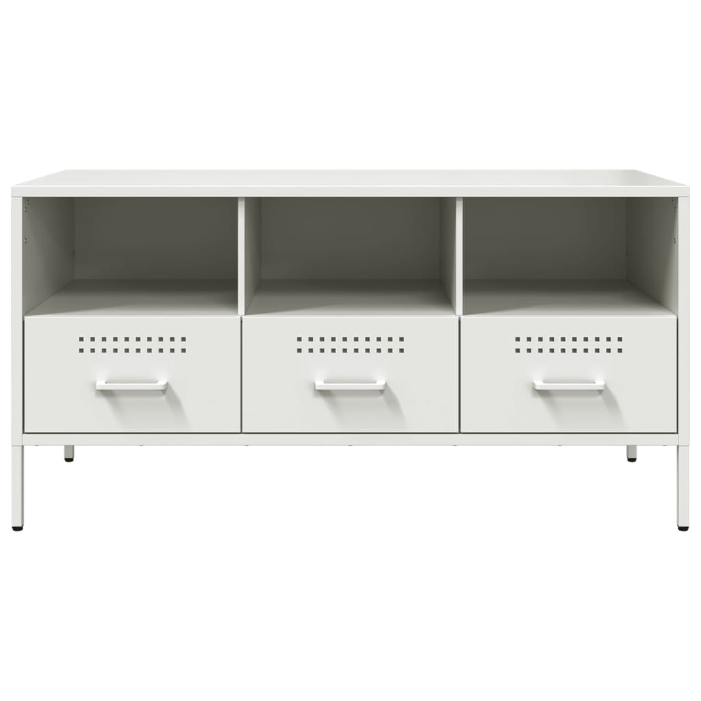 TV-Möbel DIV. Vit TV-skåp 100,5x39x50,5 cm stål