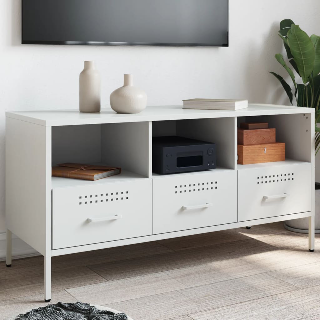 TV-Möbel DIV. Vit TV-skåp 100,5x39x50,5 cm stål