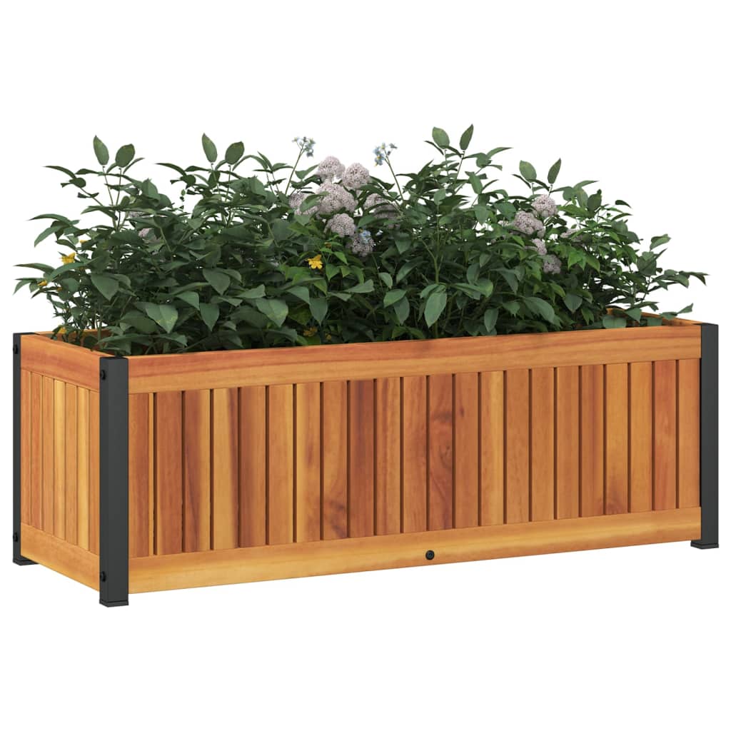Utomhus Blomkruka Trä 80x30x27,5 cm massivt akaciaträ och stål
