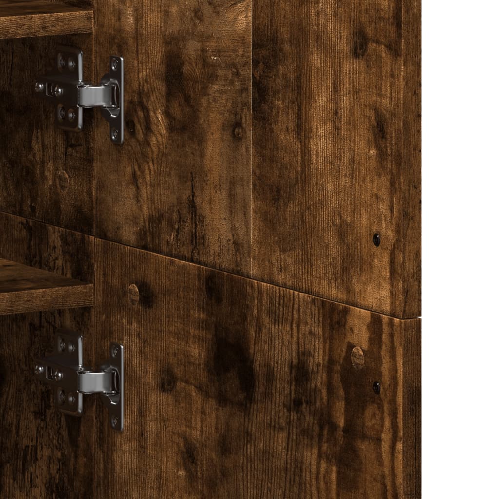 Skoställ Rökfärgad Ek 80x39x178 cm