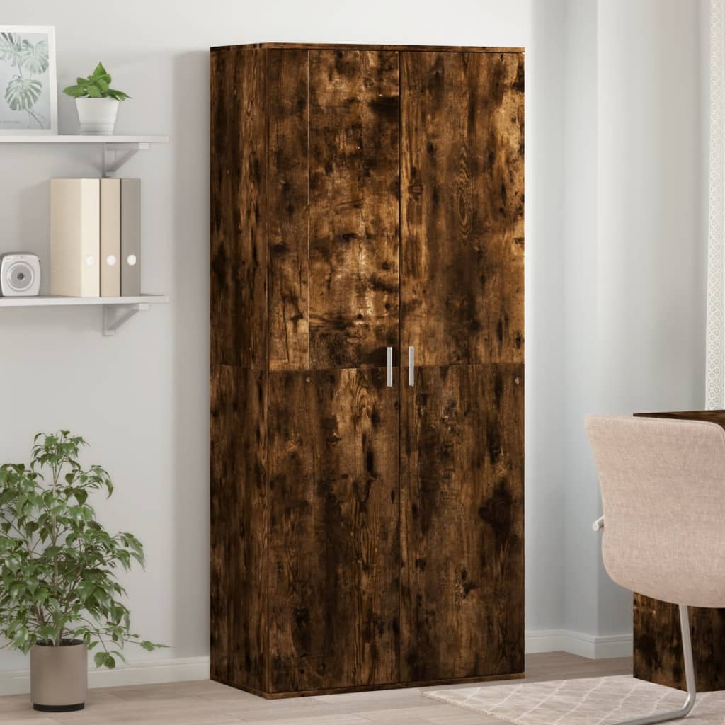 Skoställ Rökfärgad Ek 80x39x178 cm