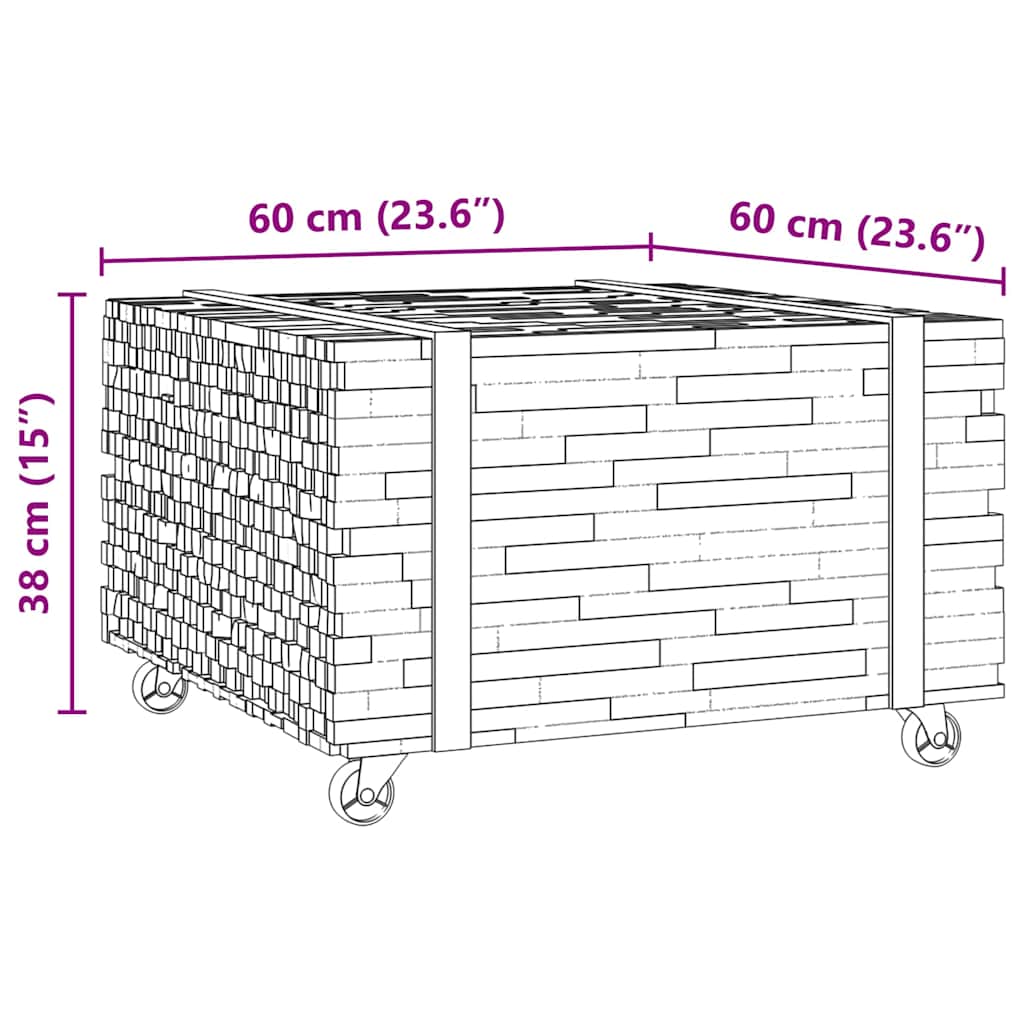 Soffbord Brun 60 x 60 x 38 cm Massivt teakträ
