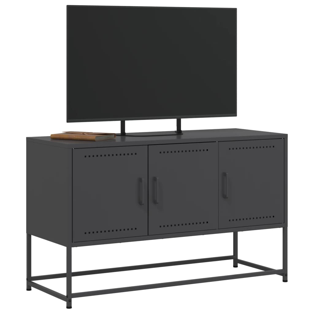 TV-Möbel Svart TV-skåp 100,5x39x60,5 cm stål