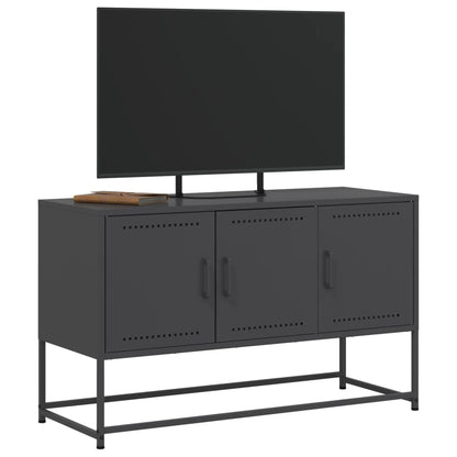 TV-Möbel Svart TV-skåp 100,5x39x60,5 cm stål