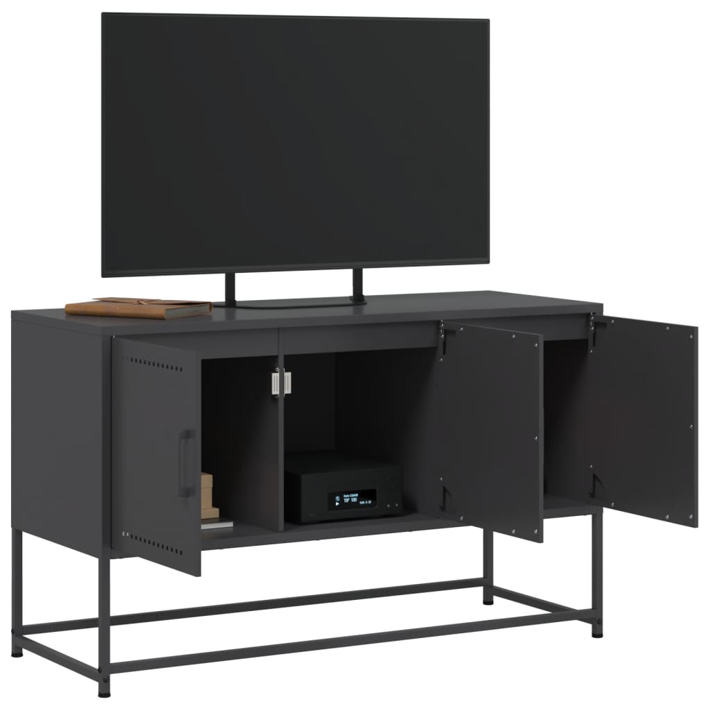 TV-Möbel Svart TV-skåp 100,5x39x60,5 cm stål