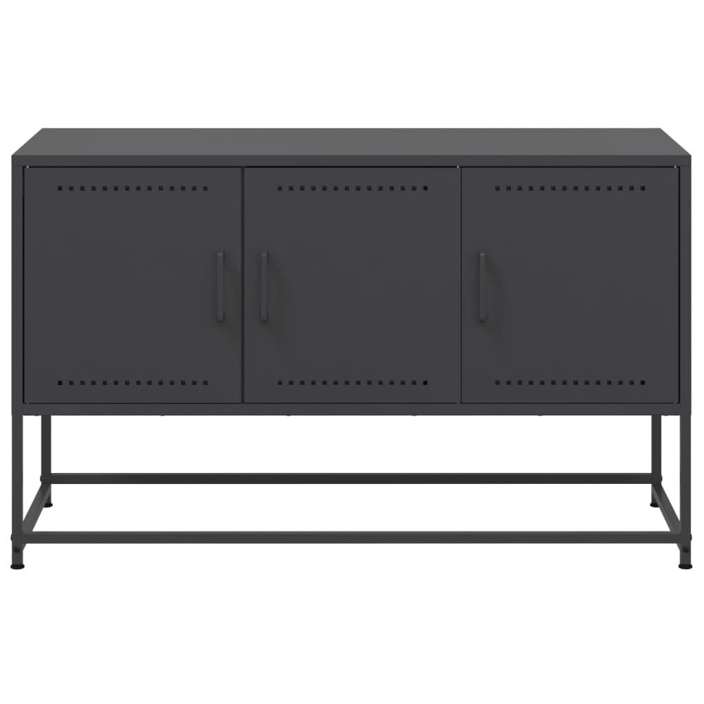TV-Möbel Svart TV-skåp 100,5x39x60,5 cm stål