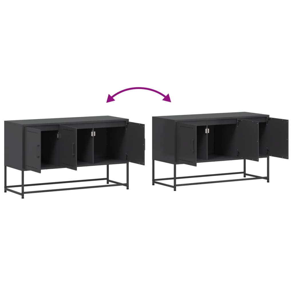 TV-Möbel Svart TV-skåp 100,5x39x60,5 cm stål