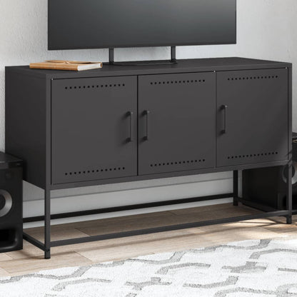 TV-Möbel Svart TV-skåp 100,5x39x60,5 cm stål