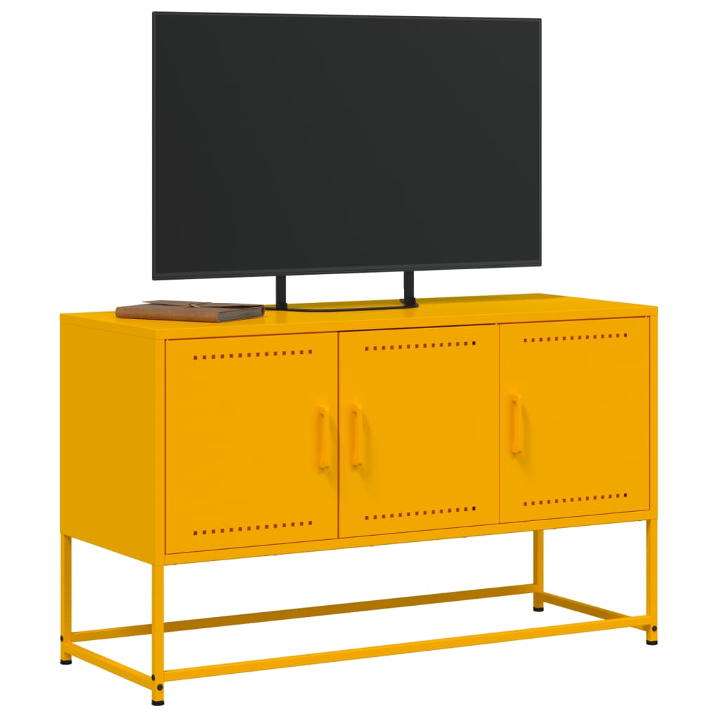 TV-Möbel DIV. TV-skåp senapsgul 100,5x39x60,5 cm stål