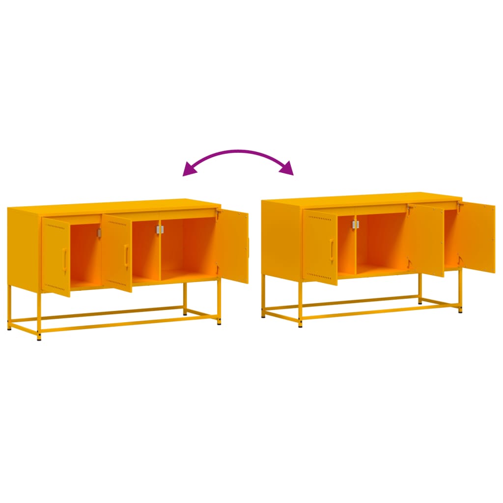 TV-Möbel DIV. TV-skåp senapsgul 100,5x39x60,5 cm stål