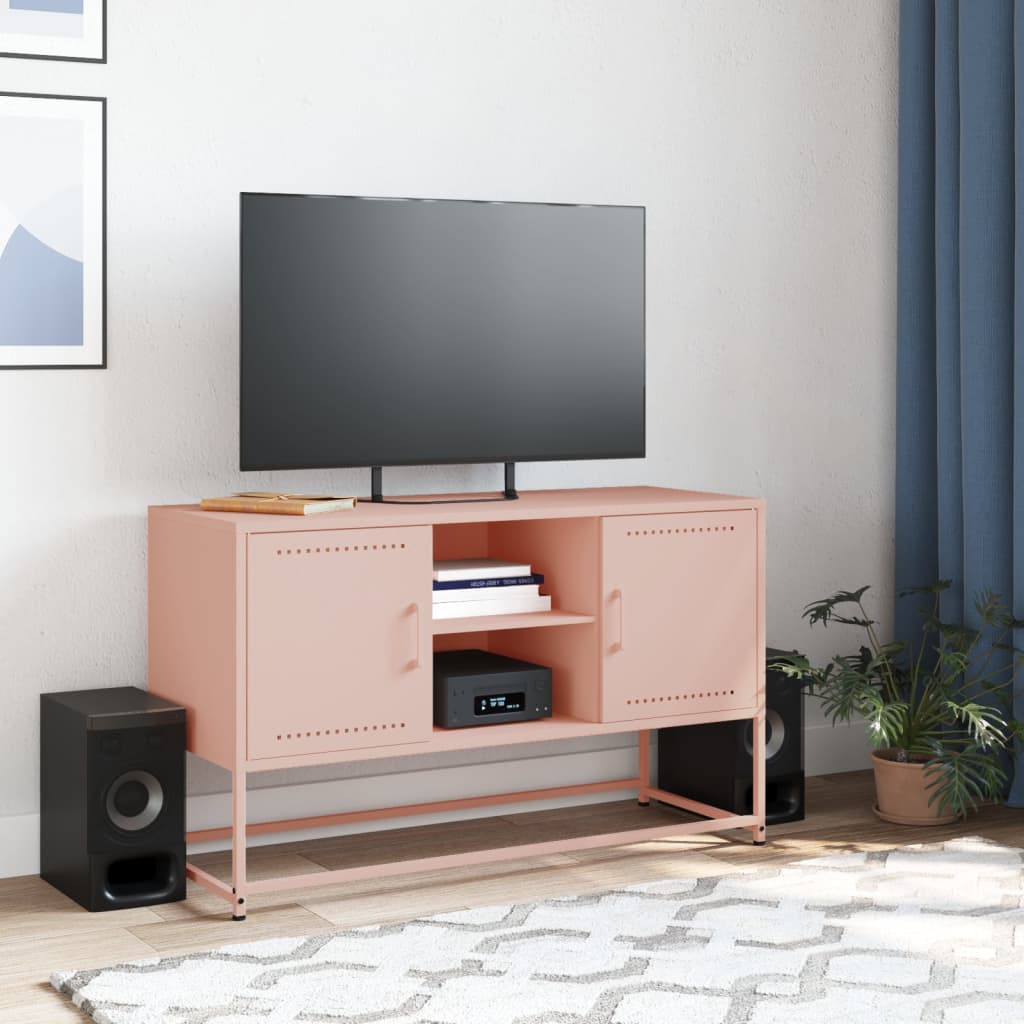 TV-Möbel DIV. TV-skåp rosa 100,5x39x60,5 cm stål