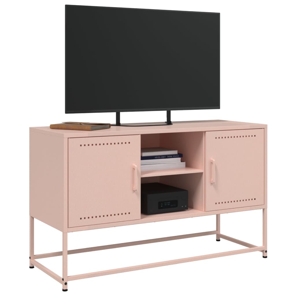 TV-Möbel DIV. TV-skåp rosa 100,5x39x60,5 cm stål