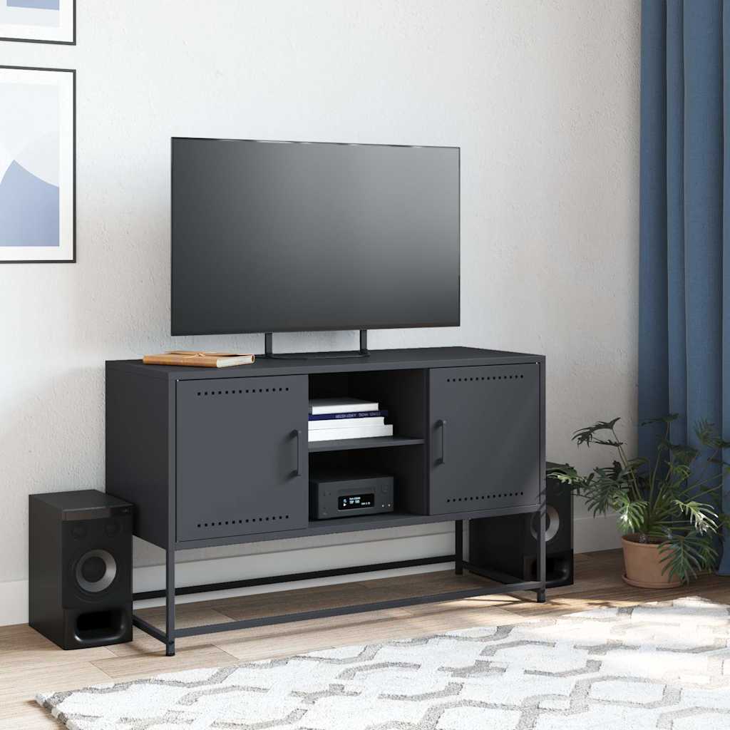 TV-Möbel DIV. TV-skåp antracit 100,5x39x60,5 cm stål