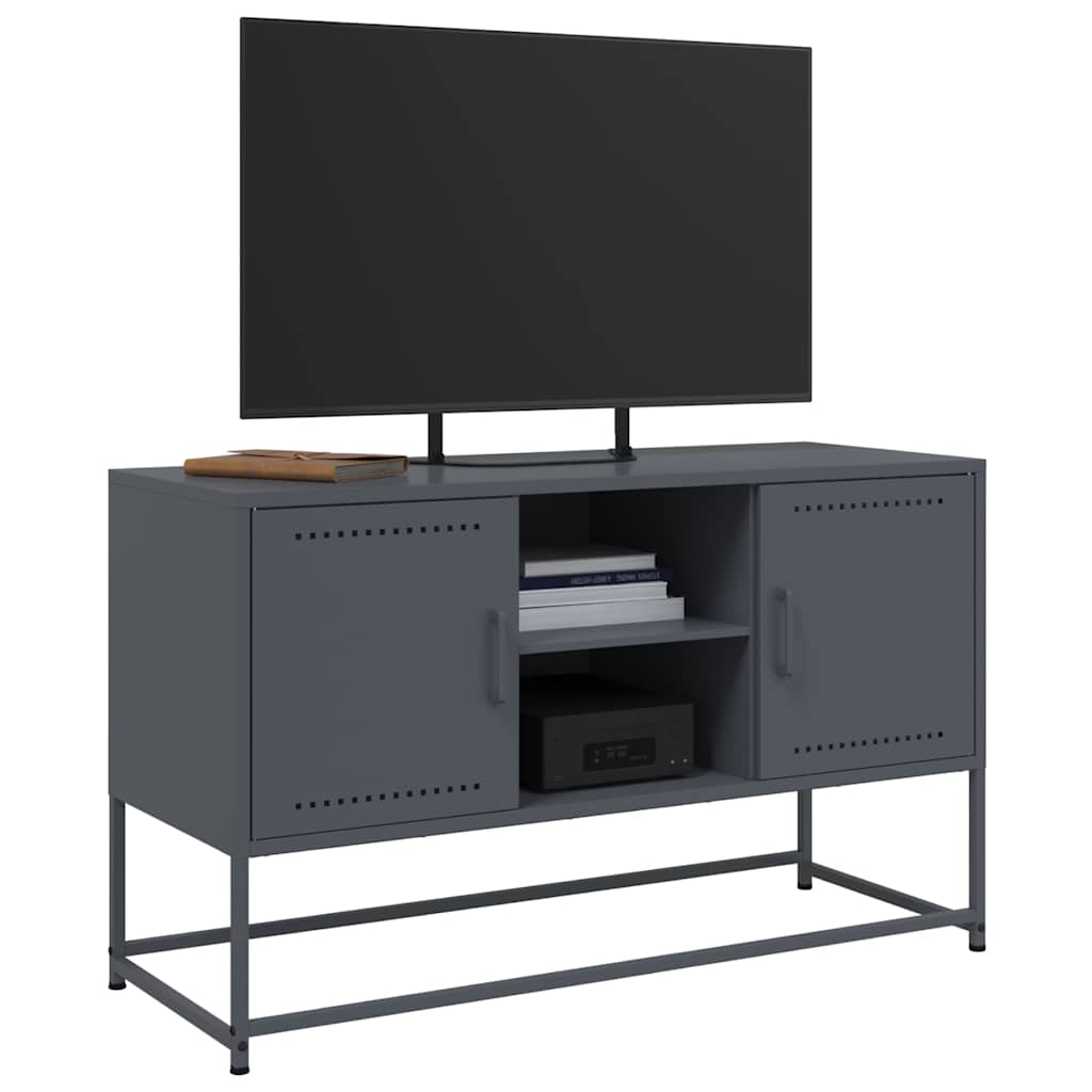 TV-Möbel DIV. TV-skåp antracit 100,5x39x60,5 cm stål