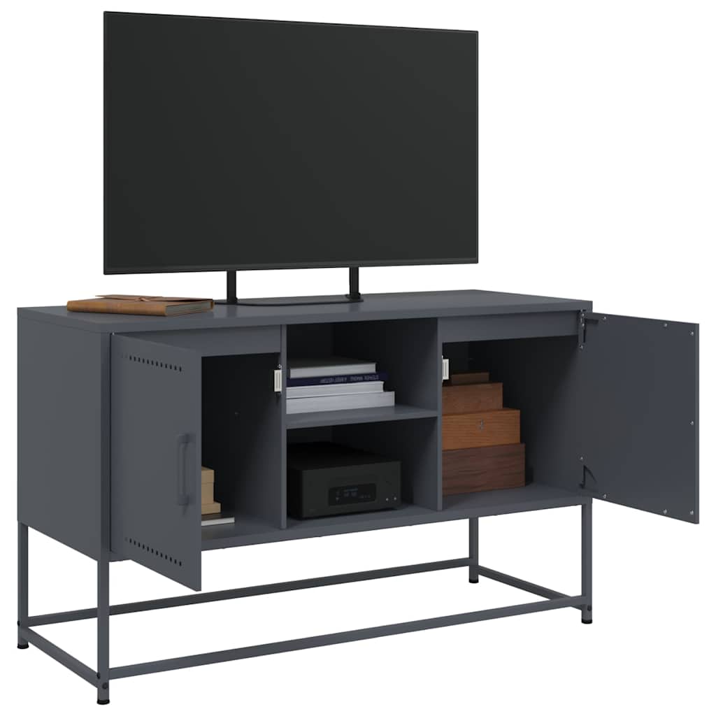 TV-Möbel DIV. TV-skåp antracit 100,5x39x60,5 cm stål