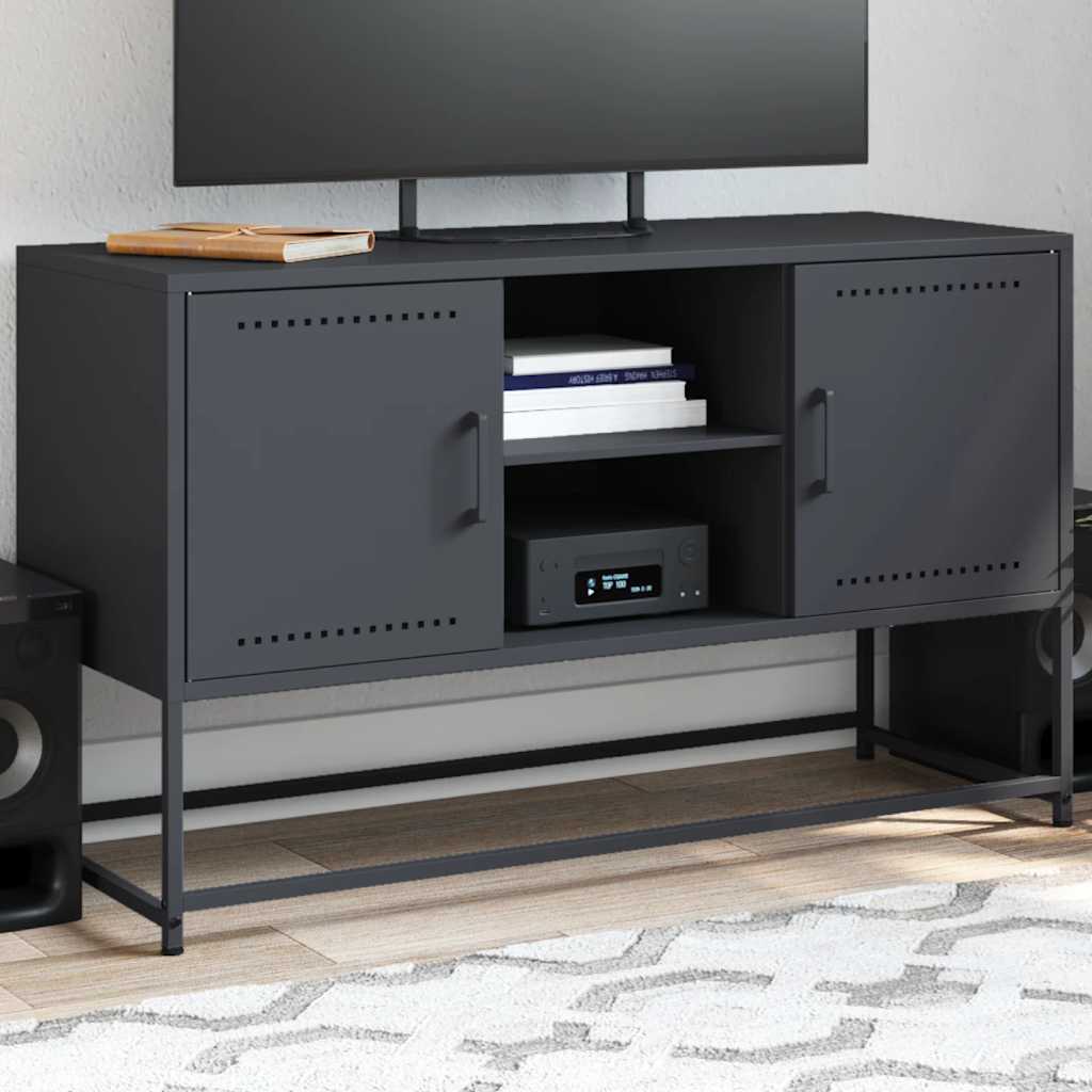 TV-Möbel DIV. TV-skåp antracit 100,5x39x60,5 cm stål