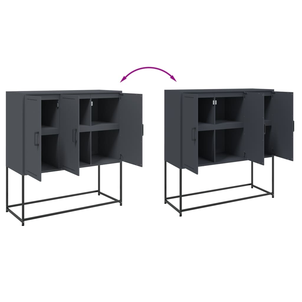 Skåp DIV. antracit 100,5x39x107 cm stål