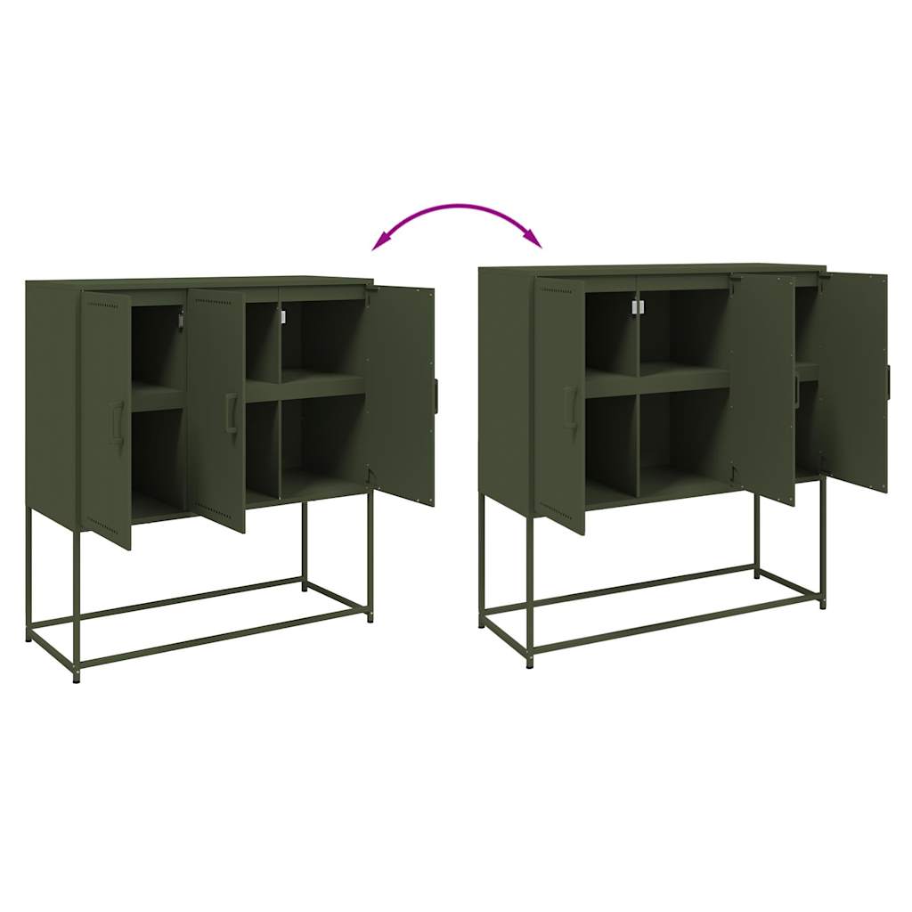 Skåp DIV. olivgrön 100,5x39x107 cm stål