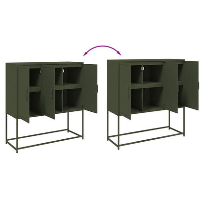 Skåp DIV. olivgrön 100,5x39x107 cm stål