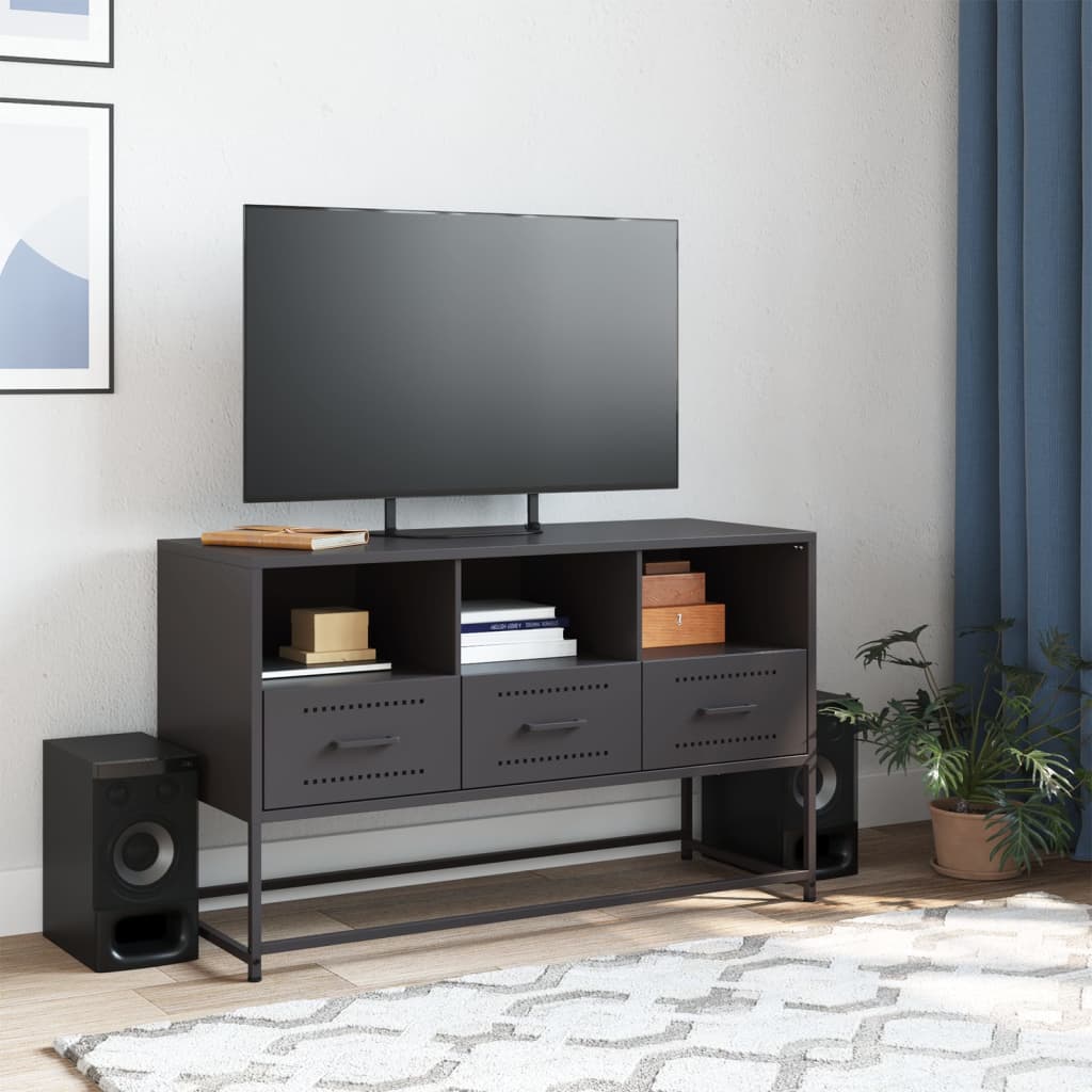 TV-Möbel DIV. Svart TV-Skåp 100,5x39x60,5 cm stål