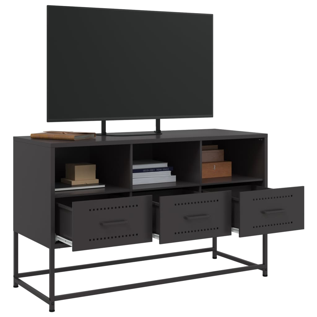 TV-Möbel DIV. Svart TV-Skåp 100,5x39x60,5 cm stål