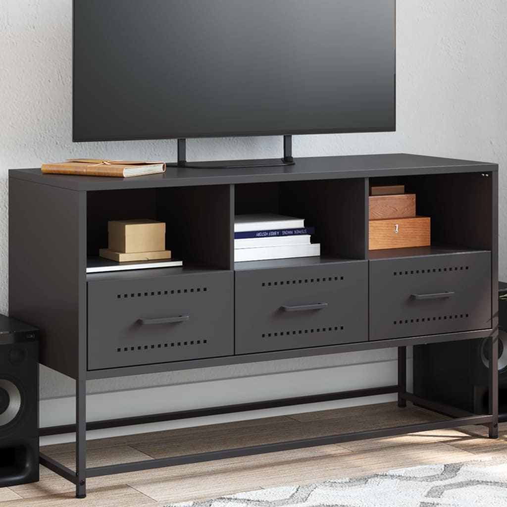 TV-Möbel DIV. Svart TV-Skåp 100,5x39x60,5 cm stål