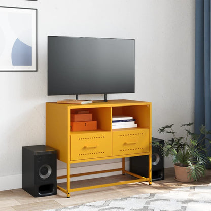 TV-Möbel DIV. TV-skåp senapsgul 68x39x60,5 cm stål