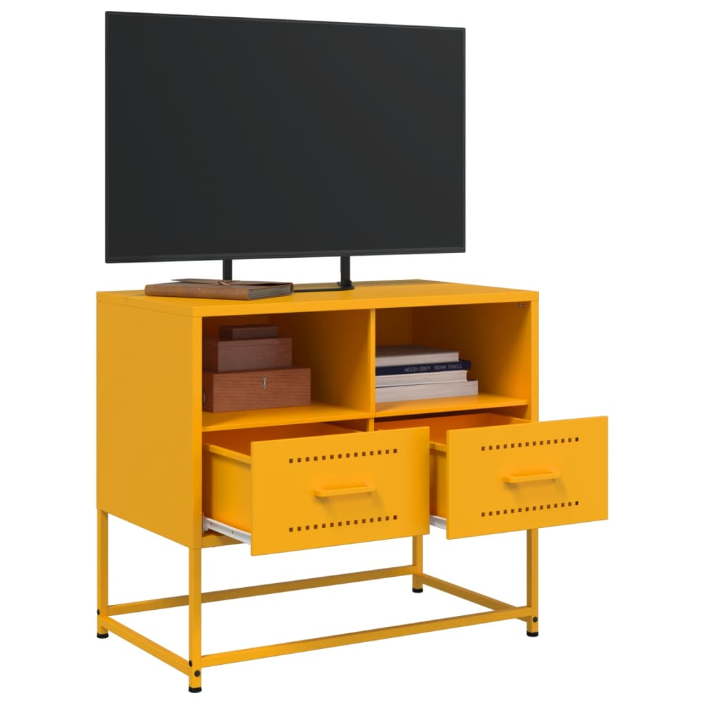 TV-Möbel DIV. TV-skåp senapsgul 68x39x60,5 cm stål
