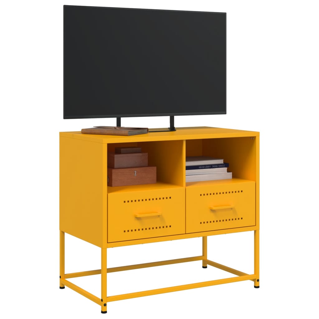 TV-Möbel DIV. TV-skåp senapsgul 68x39x60,5 cm stål