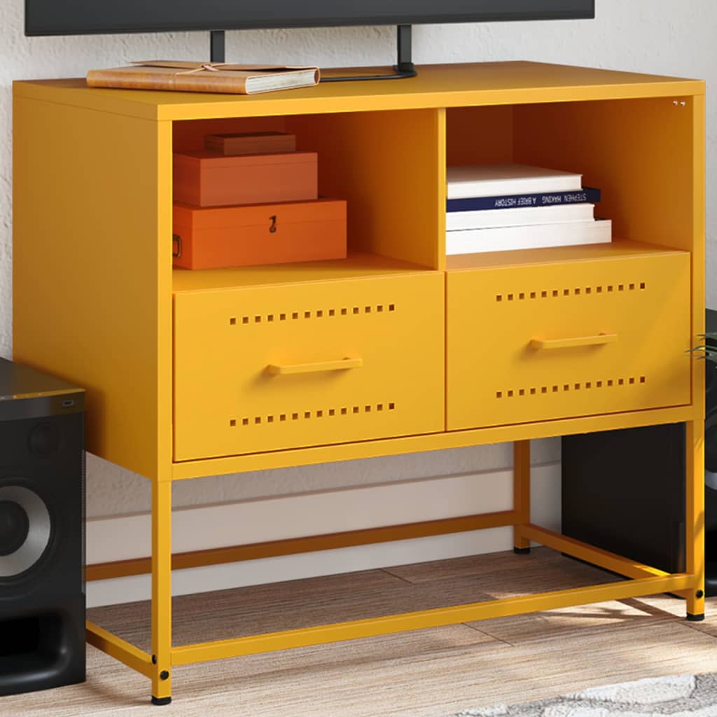 TV-Möbel DIV. TV-skåp senapsgul 68x39x60,5 cm stål