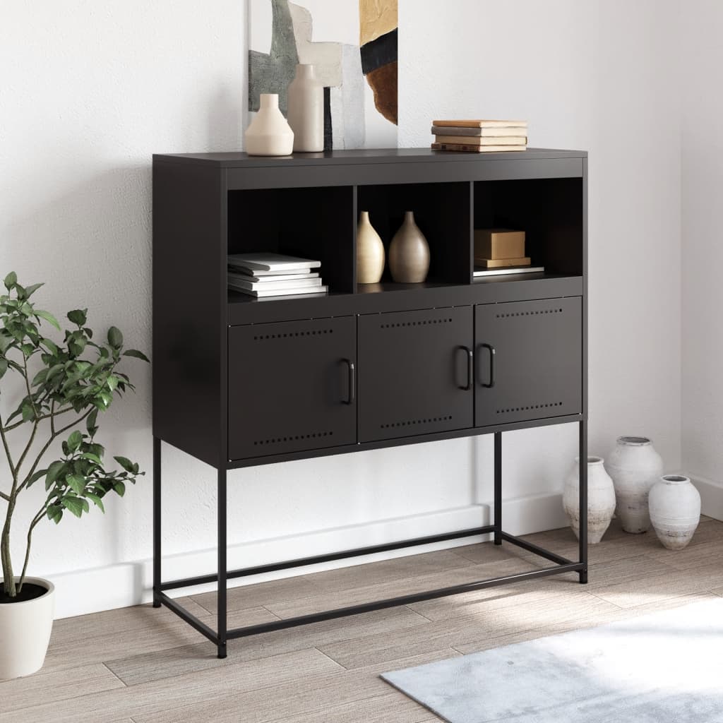 Skänk DIV. Svart 100,5x39x107 cm stål