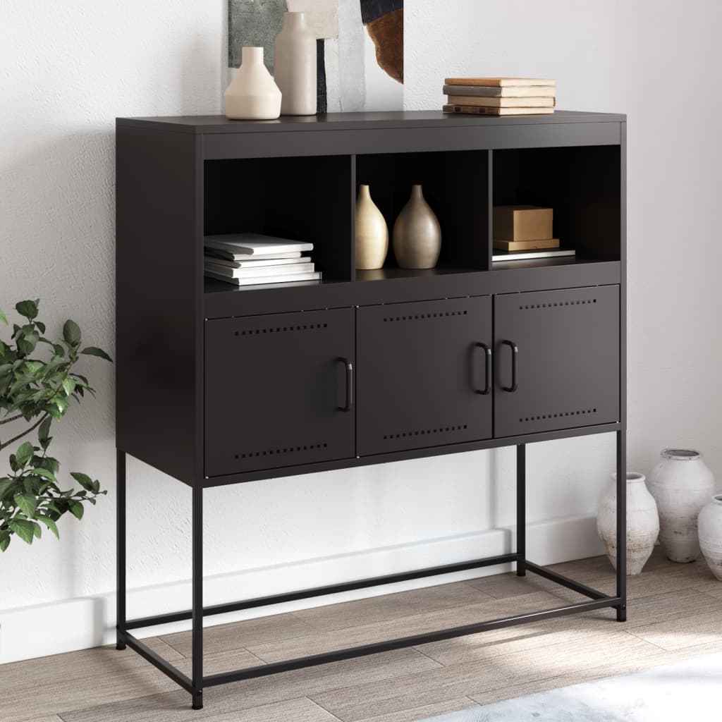 Skänk DIV. Svart 100,5x39x107 cm stål