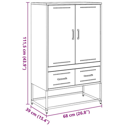 Skåp DIV. senapsgul 68x39x111,5 cm stål