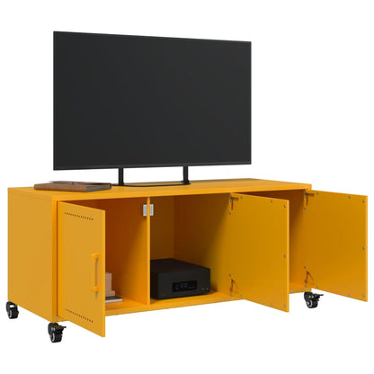 TV-Möbel DIV. TV-Bänk senapsgul 100,5x39x43,5 cm stål