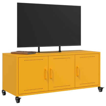 TV-Möbel DIV. TV-Bänk senapsgul 100,5x39x43,5 cm stål